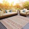 Homeroots 8 x 10 ft. Beige & Red Zigzag Indoor & Outdoor Area Rug 396228 - alternate 3